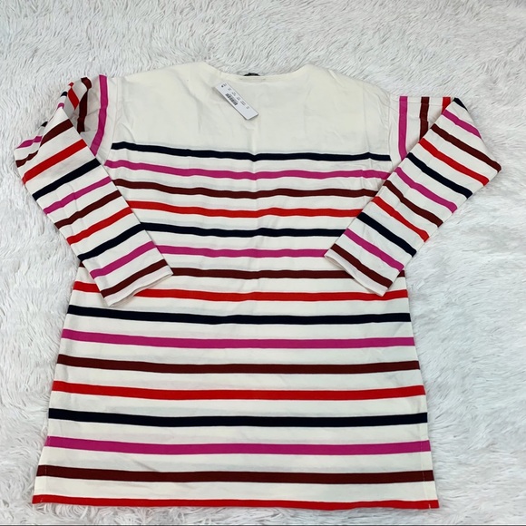 J Crew long sleeve striped boat neck tunic top multicolor cotton - Picture 4 of 7